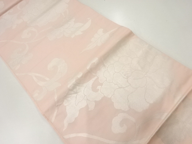 アンティーク　牡丹唐草模様織出し全通袋帯（材料）